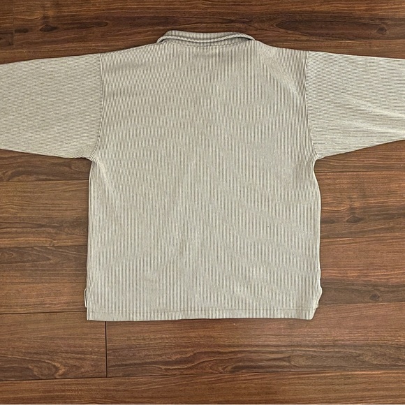 Vintage River’s Edge 1/4 Zip Striped Sweater Made In Canada Embroidered Logo - Picture 2 of 7